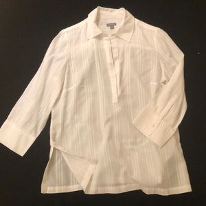 Popover cotton w/stripes blouse